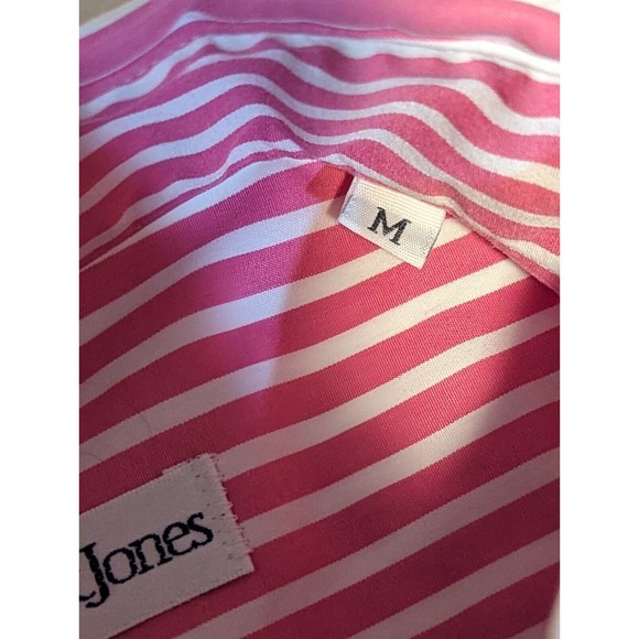 Bullock & Jones Men’s Shirt SIZE M Long Sleeve Striped Cotton Fuschia/White - Picture 3 of 12